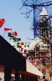 Old City Hall & flags